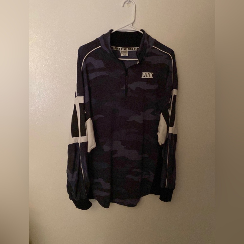 Victoria’s Secret PINK blue camouflage quarter zip